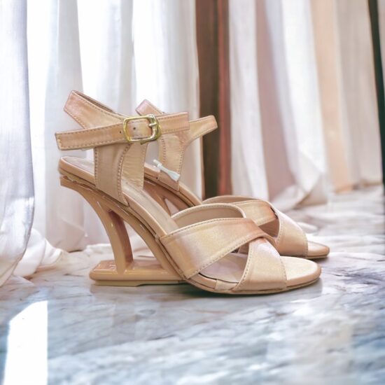 Ava Open Toes Wedges Rose Gold