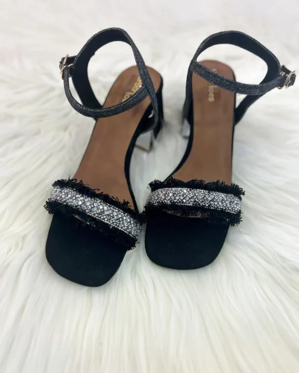 Radiance Mirror Block Heel Sandals Black - Image 4