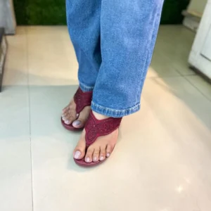 Edge Maroon Platform Slippers
