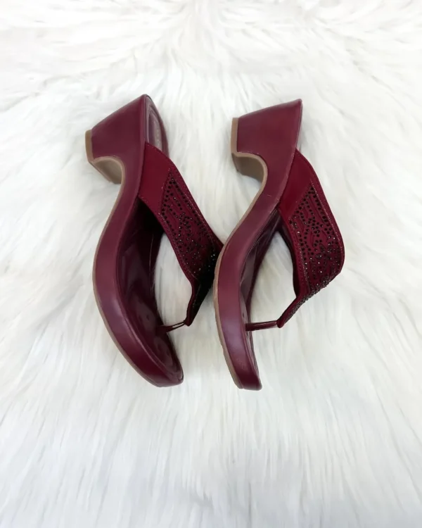 Edge Maroon Platform Slippers - Image 5