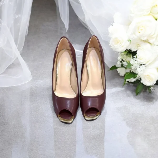 Enchant Wine Peep-Toe Heels