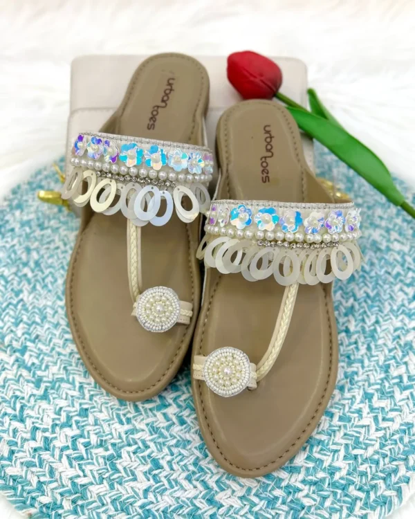 Handmade Kolhapuri Flats Sequin - Image 3