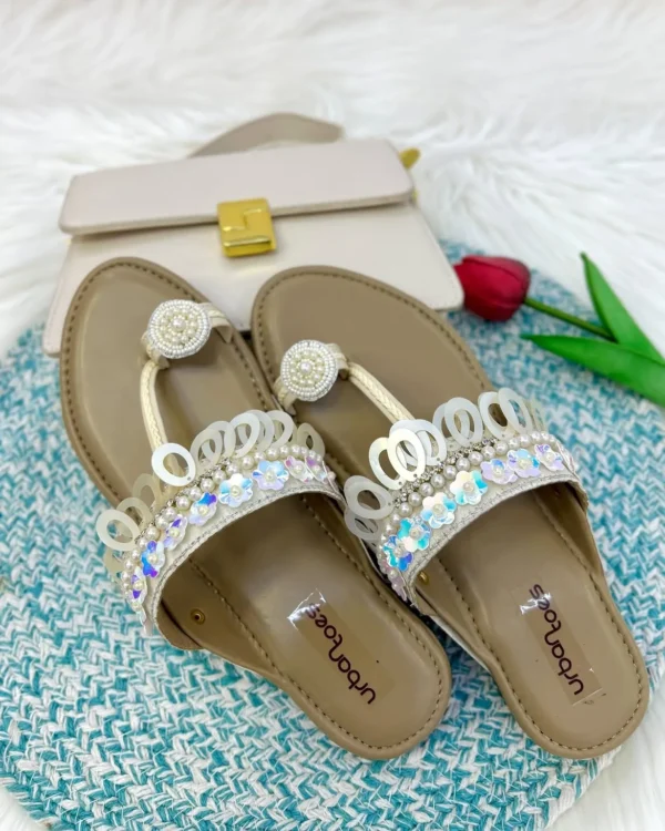 Handmade Kolhapuri Flats Sequin - Image 2