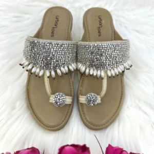Glam Studded Sequin Kolhapuri Flats