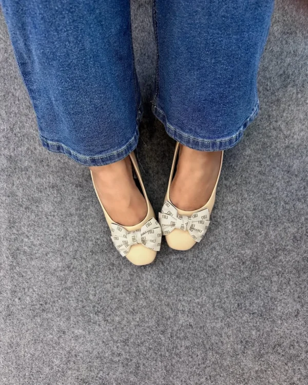 Grace Beige Wedges with Bow