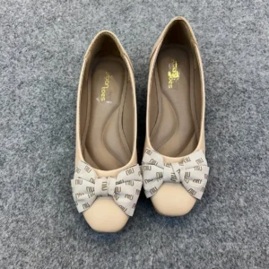 Grace Beige Wedges with Bow