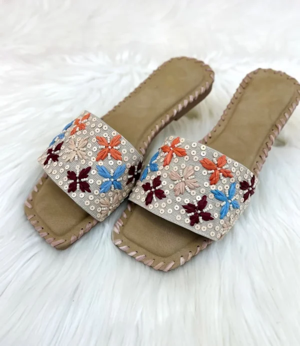 Urbantoes Marigold Embroidery Flats Slippers