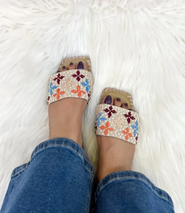 Urbantoes Marigold Embroidery Flats Slippers