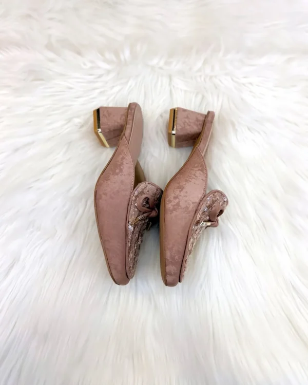 Urbantoes Pink Sequin Studded Block Heel Mule