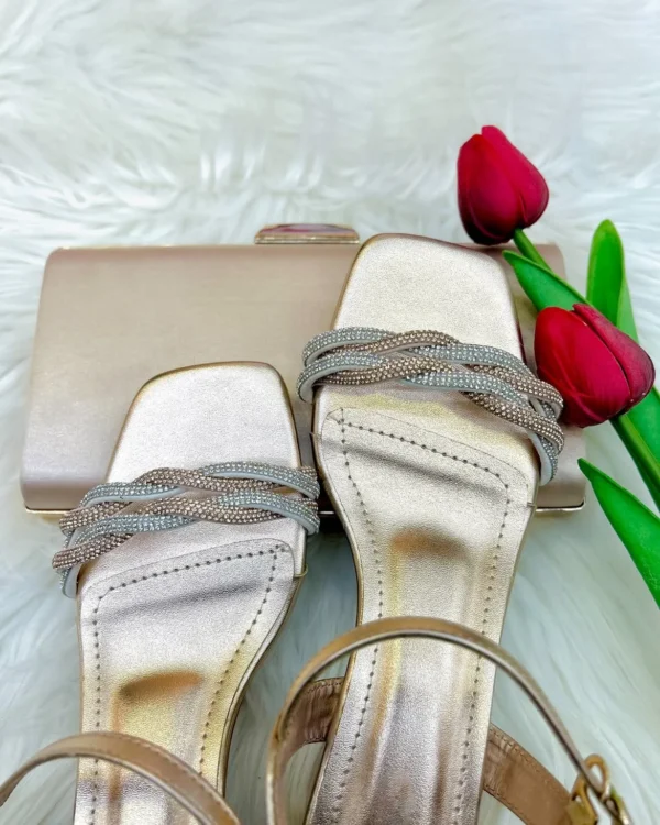 Urbantoes Braided Block Heel Rosegold