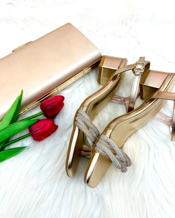 Urbantoes Braided Block Heel Rosegold