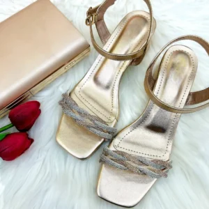 Urbantoes Braided Block Heel Rosegold