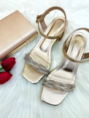 Urbantoes Braided Block Heel Rosegold