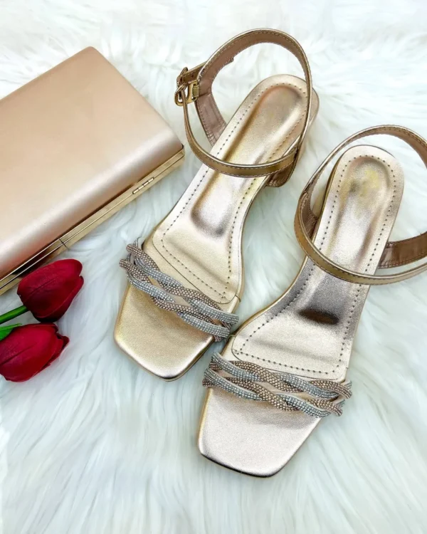 Urbantoes Braided Block Heel Rosegold