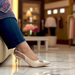 Golden Glam Backstrap Heels