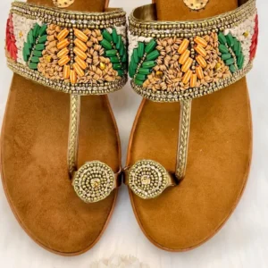 Urbantoes Ethnic Handcrafted Embroidered Kolhapuri Wedges