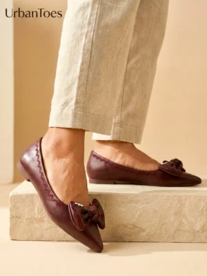 UrbanToes Élise Bow Leather Flats