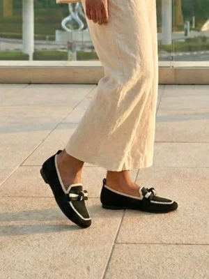 UrbanToes Sahara Knot Comfort Flats Black