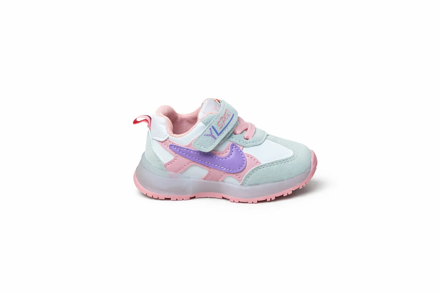 Urbantoes Kids Air Soft Runner Sneakers With Light– Pastel Purple & Pink - Image 4
