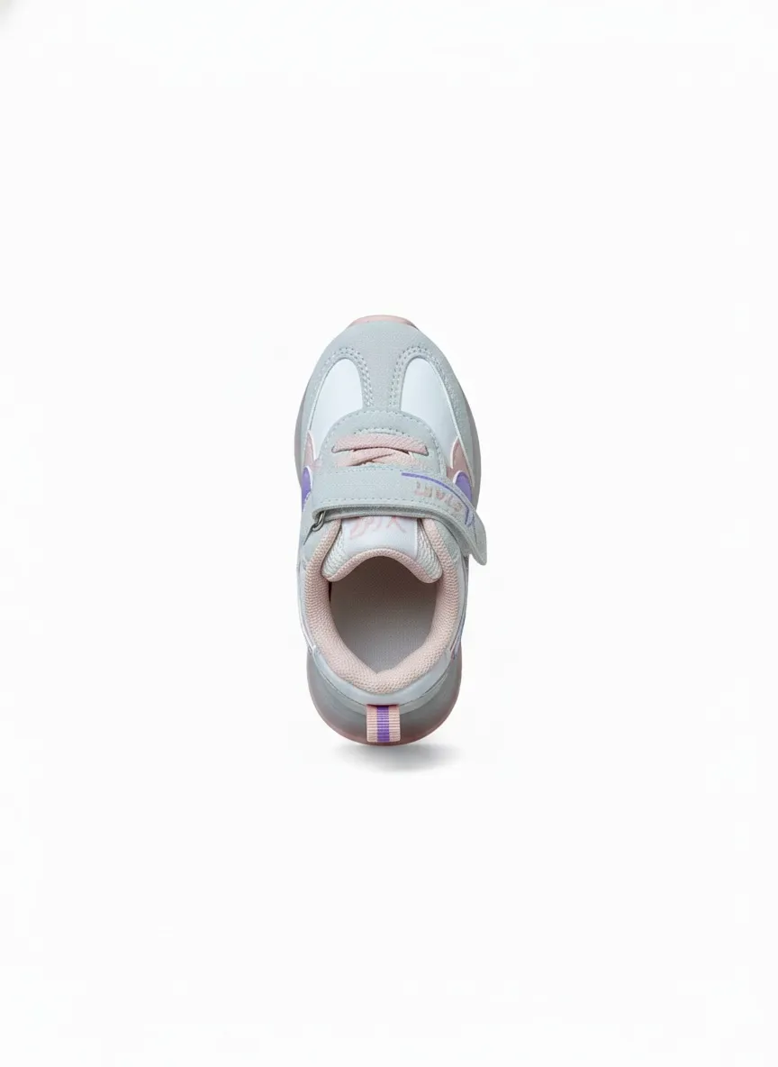 Urbantoes Kids Air Soft Runner Sneakers With Light– Pastel Purple & Pink - Image 2