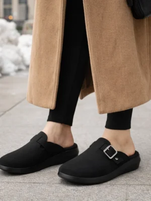 women walking flats cushioned sole slip on