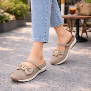 women beige walking flats