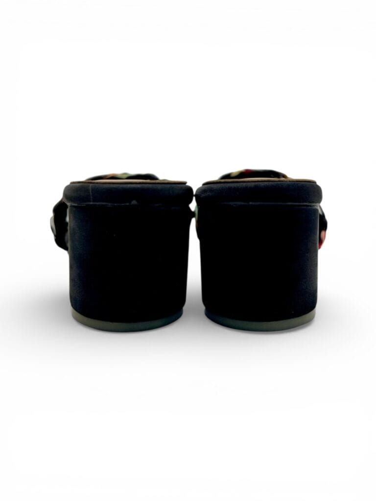 Block Heel Mules for Women – Multicolor Woven Square Toe Heels