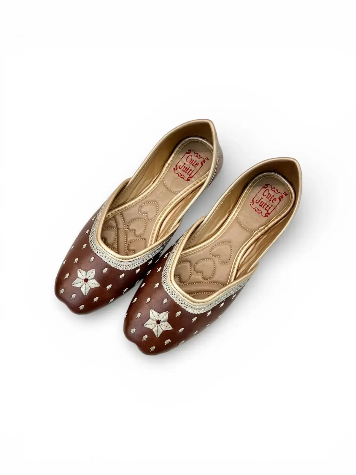 Women’s Dark Brown Handcrafted Punjabi Jutti with Silver Motifs - Image 3